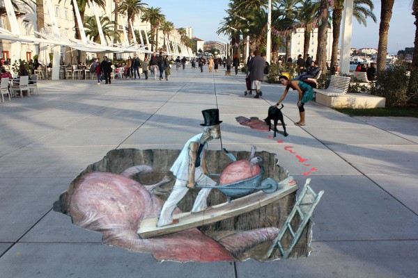 arte di strada 3d a Spalato